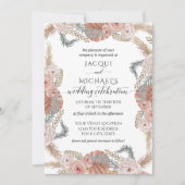 BOHO Pampas Grass Tropische Waterverf Blush Bloeme Kaart (Voorkant)