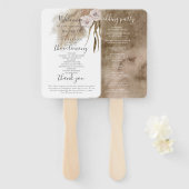 Boho Pampas Grass Trouwprogramma Hand Fan Handwaaier (Voorkant en achterkant)