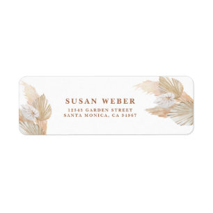 Boho Pampas Grass uitnodiging Label
