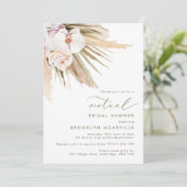 Boho Pampas Grass Virtual Bridal Shower Kaart (Staand voorkant)