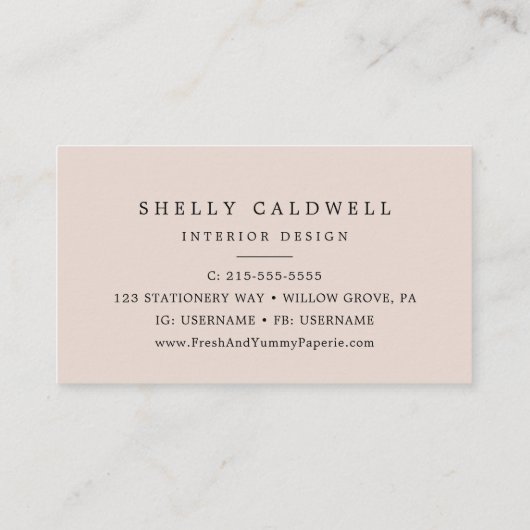 Boho Pampas Grass Visitekaartje (Achterkant)