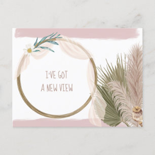 Boho Pampas Grass Voile Window Moving Aankondigingskaart