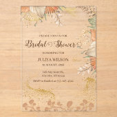 Boho pampas grass vrijgezellenfeest acryl uitnodigingen (Voorkant)