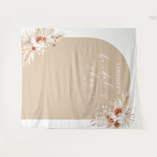 Boho Pampas Grass Vrijgezellenfeest Backdrop Wandkleed (Voorkant (horizontaal))