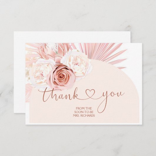 Boho Pampas Grass vrijgezellenfeest bedankt je kaa RSVP Kaartje (Voorkant / Achterkant)