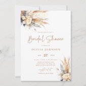 Boho Pampas Grass Vrijgezellenfeest Bloemenuitnodi Kaart (Voorkant)