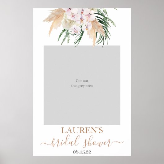 Boho Pampas Grass Vrijgezellenfeest Foto Prop Post Poster (Voorkant)