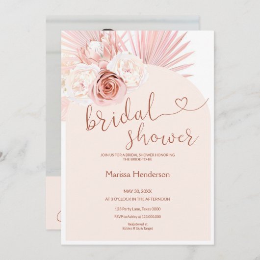 Boho Pampas Grass Vrijgezellenfeest Kaart (Voorkant / Achterkant)