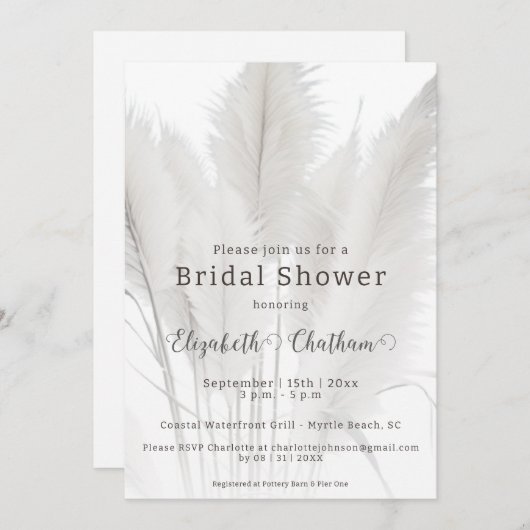 Boho Pampas Grass Vrijgezellenfeest Kaart (Voorkant / Achterkant)