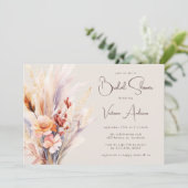 Boho Pampas Grass Vrijgezellenfeest Kaart (Staand voorkant)