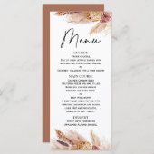 Boho Pampas Grass Vrijgezellenfeest Menu (Voorkant / Achterkant)