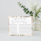 Boho Pampas Grass Vrijgezellenfeest Recipe Card (Staand voorkant)