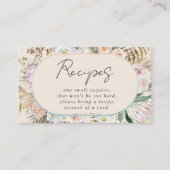 Boho Pampas Grass Vrijgezellenfeest Recipe Request Informatiekaartje (Voorkant)
