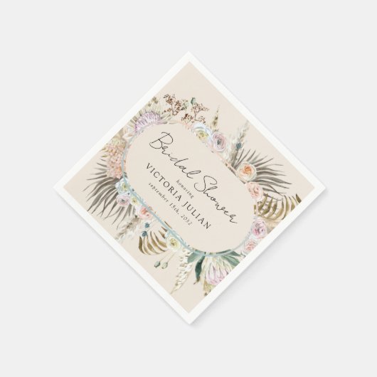 Boho Pampas Grass Vrijgezellenfeest Servet (Hoek)