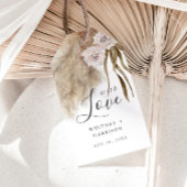 Boho Pampas Grass Waterverf Bruiloft Cadeaulabel