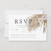 Boho Pampas Grass Waterverf Bruiloft RSVP (Voorkant)