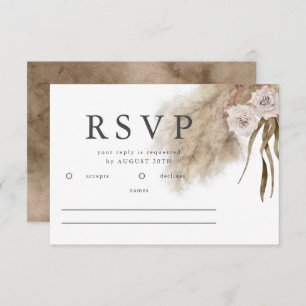 Boho Pampas Grass Waterverf Bruiloft RSVP