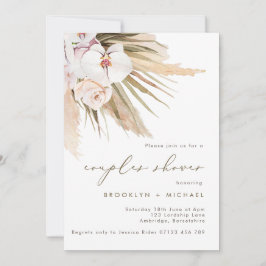 Boho Pampas Grass Waterverf Floral Couples Shower Kaart