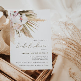 Boho Pampas Grass Waterverf Floral Vrijgezellenfee Kaart