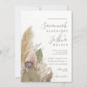 BOHO PAMPAS GRASS WATERVERF INVITATIE KAART (Voorkant)