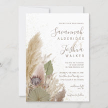 BOHO PAMPAS GRASS WATERVERF INVITATIE