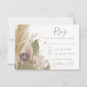 BOHO PAMPAS GRASS WATERVERF RSVP-KAART RSVP KAARTJE (Voorkant)