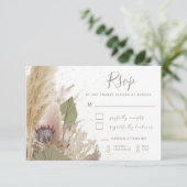 BOHO PAMPAS GRASS WATERVERF RSVP-KAART RSVP KAARTJE (Staand voorkant)
