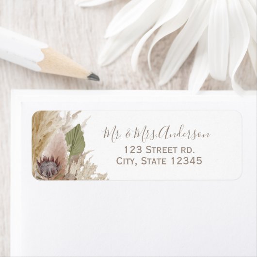BOHO PAMPAS GRASS WATERVERF WEDDRESS ADDRESS ETIKE ETIKET (Insitu)