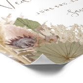 BOHO PAMPAS GRASS WATERVERF WELKOM SIGN POSTER (Hoek)