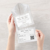 Boho Pampas Grass Wedding All In One Uitnodiging (Afscheurbaar)