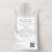 Boho Pampas Grass Wedding All In One Uitnodiging (Binnen)