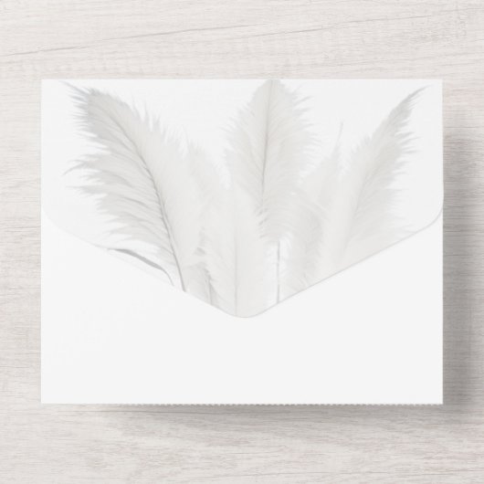 Boho Pampas Grass Wedding All In One Uitnodiging (Achterkant)