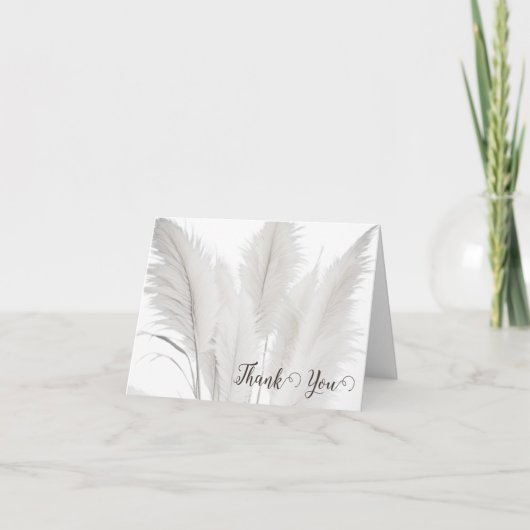 Boho Pampas Grass Wedding Bedankkaart (Voorkant)