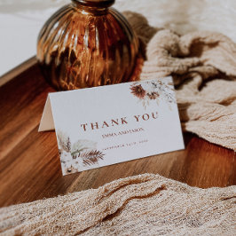 Boho Pampas Grass Wedding Bedankkaart
