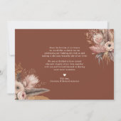 Boho Pampas Grass Wedding Bedankkaart (Achterkant)