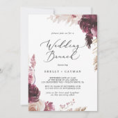 Boho Pampas Grass Wedding Brunch Kaart (Voorkant)