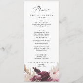 Boho Pampas Grass Wedding Dinner Menu (Voorkant)