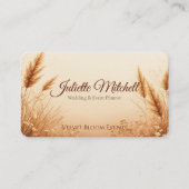 Boho Pampas Grass Wedding & Event Planner Business Visitekaartje (Voorkant)