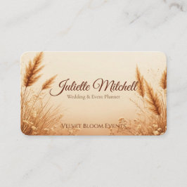 Boho Pampas Grass Wedding & Event Planner Business Visitekaartje