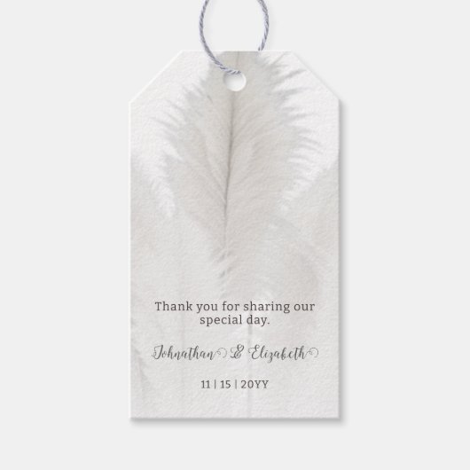 Boho Pampas Grass Wedding Favoriet Cadeaulabel (Voorkant)