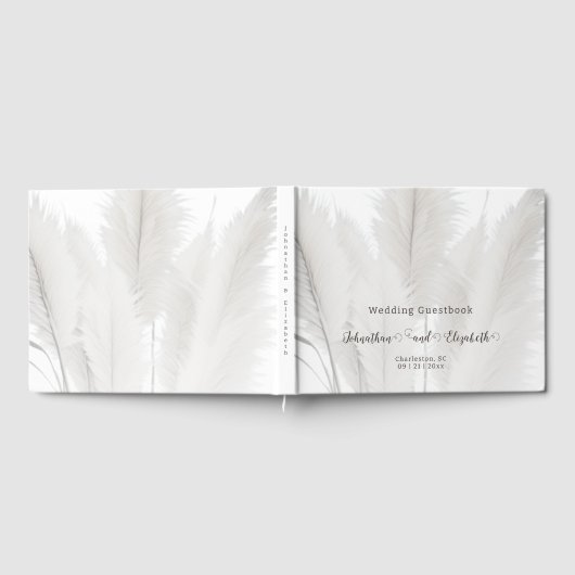 Boho Pampas Grass Wedding Gastenboek (Volledig)