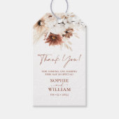 Boho Pampas Grass Wedding Gift Labels Cadeaulabel (Voorkant)