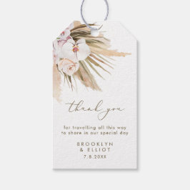 Boho Pampas Grass Wedding Hotel Hartelijk dank Cadeaulabel