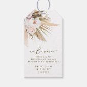 Boho Pampas Grass Wedding Hotel WelkomstcadeLabels Cadeaulabel (Voorkant)
