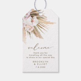 Boho Pampas Grass Wedding Hotel WelkomstcadeLabels Cadeaulabel