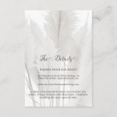 Boho Pampas Grass Wedding Informatiekaartje (Voorkant)