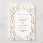 Boho Pampas Grass Wedding Invitation Kaart (Voorkant)