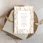 Boho Pampas Grass Wedding Invitation Kaart