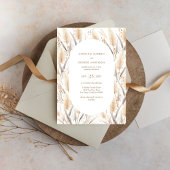Boho Pampas Grass Wedding Invitation Kaart