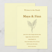 Boho Pampas Grass Wedding Invitation Minimalist Kaart (Voorkant / Achterkant)